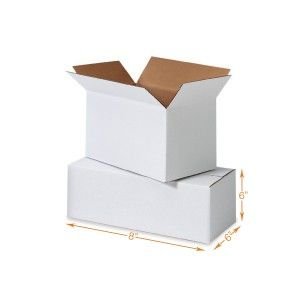 White 5 Ply Corrugated Box 8 x 6 x 6 Inch pack of 10